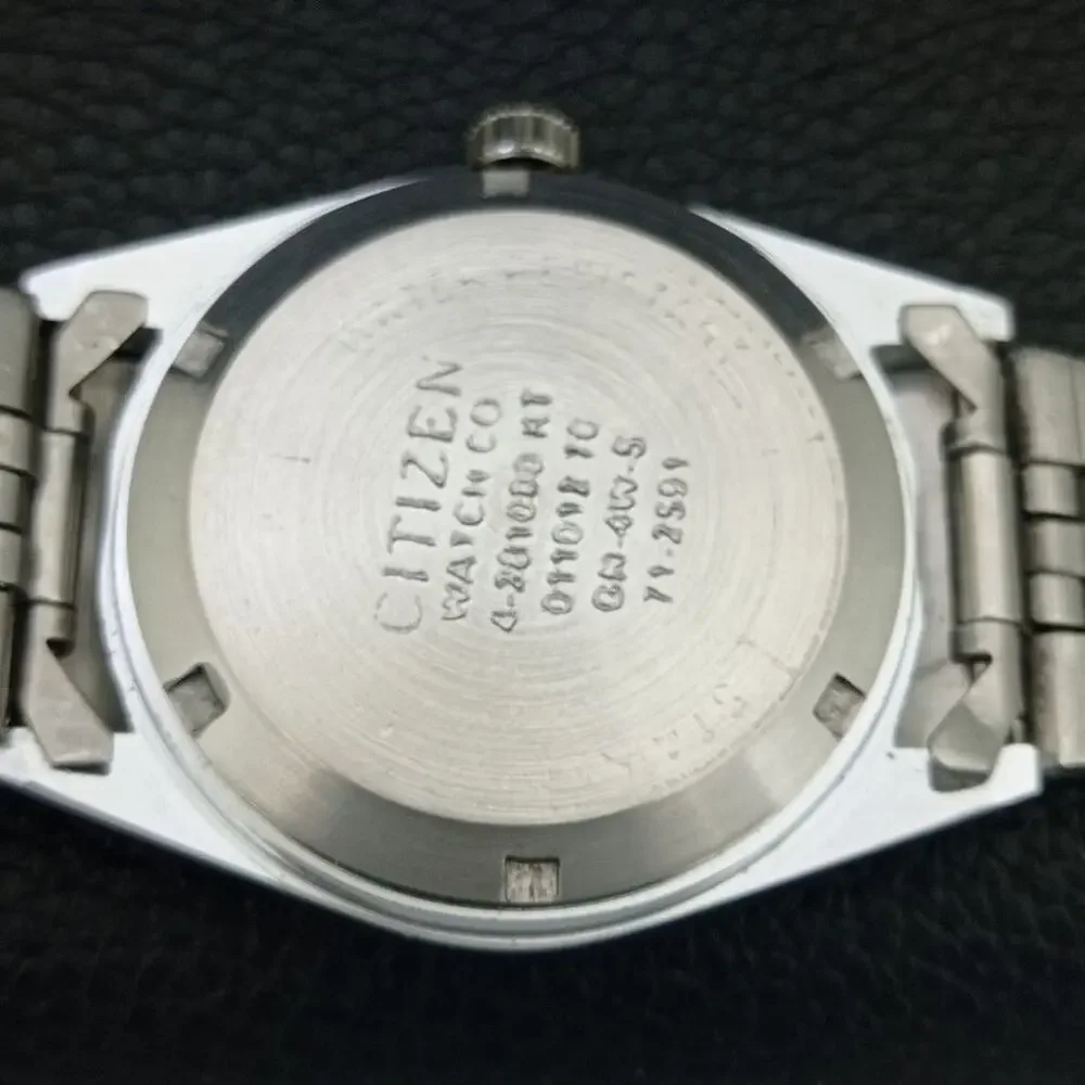 Vintage 1990 Citizen Automatic Mens Silver Watch W/daydate & Orange accents
